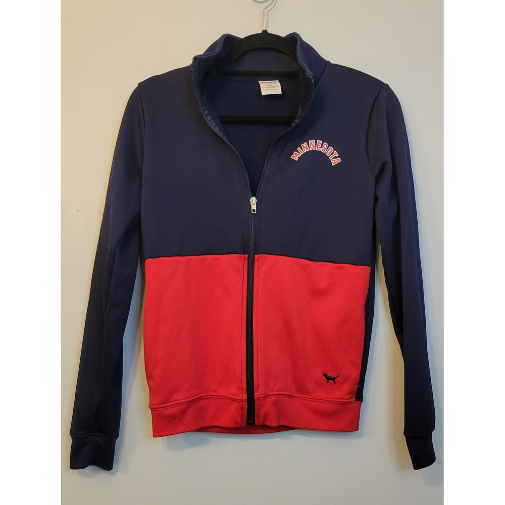 PINK Victoria Secret Minnesota Twins Track Jacket XS Navy Red MLB Colorblock